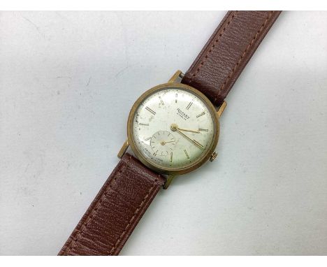 Rotary; Incabloc 9ct Gold Cased Gent's Wristwatch, the signed dial with gilt baton markers and seconds subsidiary dial, withi