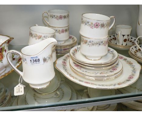 A Paragon 'Belinda' six setting part Teaset, two jugs, sugar bowl , no teapot.