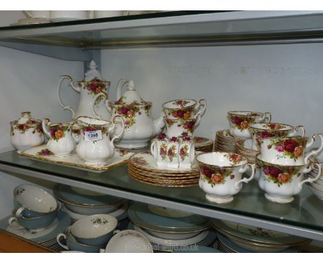 A Royal Albert 'Old Country Roses' tea service to include; six tea plates, six cake plates, seven cups &amp; saucers, six sma