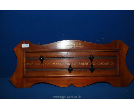 A billiards/snooker Scoreboard by E.J. Riley Ltd., Accrington, 27 1/2" x 10 1/2".