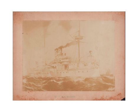 Reproduction photographic print of F.N. Atwood (American 1844-1900) original watercolor painting, USS Maine.Frederick Nelson 