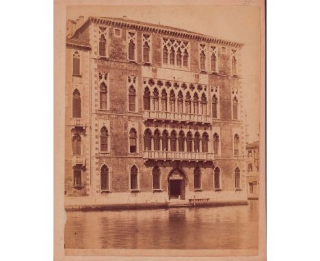 Venice Grand Hotel and R. Scuola Superiore Di Commercio on the Grand Canal.Paper size: 8.25in x 10in. Sight size: 7.5in x 9.5