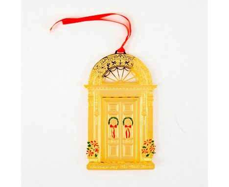 24k gold finish of the White House Doors with â€˜Christmas 1987 The White Houseâ€™ impressed on the front.Certificate of Auth