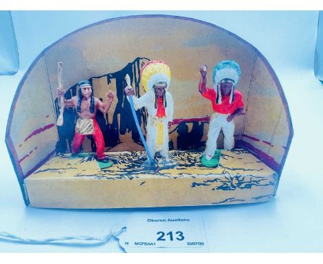 Timpo Solids - Model Ref: - Indian Set, circa, 1955, comprising: Indian Chief Standing with Spear, Indian Chief with Raised D