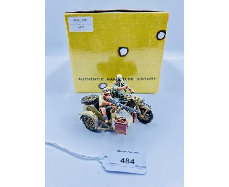 King &amp; Country - W.W. II Afrika Korps Range, comprising: Set AK35 - Motor Cycle Machine Gun Combination. Mint overall, co