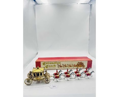 Lesney - Coronation Coach, comprising: - Gilt Coach, Seated Queen Figure &amp; 8 x Windsor Grey Team with 4 x Postilions &amp