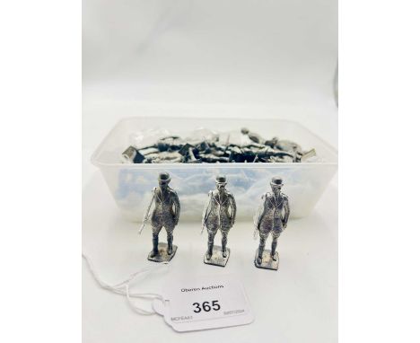 Britains - Hunting Series - [Post War version], comprising: From "The Meet" [Set 234] - 37 x Huntswomen [Unpainted Original C