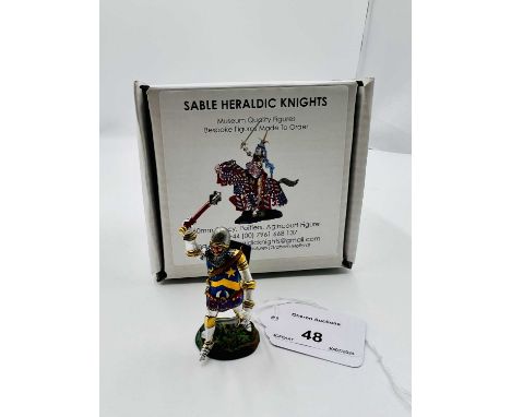 GNM SABLE HERALDIC KNIGHTS SERIES - Model No. M20 - Knight on Foot, comprising: Sire de Xaintonge, Attacking with Mace &amp; 