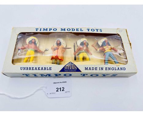 Timpo Solids - Model Ref: 410 - Indian Chief Set, circa, 1958, comprising: Indian Chief Standing with Rifle in Blanket, India