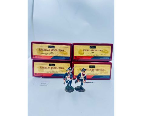 Britains - American Revolution Series, comprising: 2 x Set 17962 - American New York Light Infantry, Set 17963 - British 17th