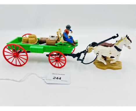 Britains - Wild West Series - Set 7617 - Buckboard [Late 1970`s 2nd Issue], comprising: 2 x Horse Team, Buckboard with Access