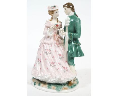 Two Royal Worcester figure groups, 'The Tryst' and The Betrothal', 25cm high