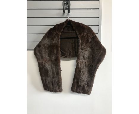 LIGHT BROWN FUR SHAWL