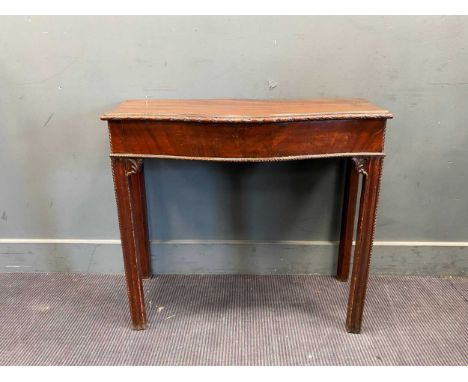 Mahogany George III and later side table converted from card table 71cm x 87cm x 44cm approx.