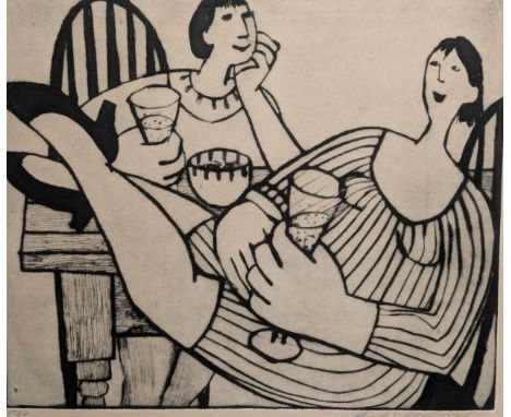 Anita Klein (Australian b.1960-) Tuesday Eveningsigned and dated in pencil 19(94) - 10/15 numbered edition,drypoint etching o