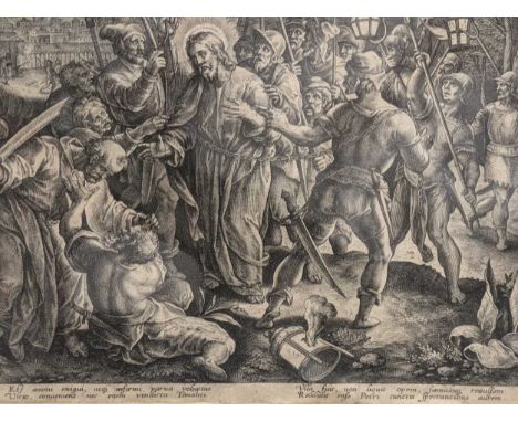 Workshop Of Philips Galle (Dutch. 1537-1613) Christ arrested by soldiers - After Jan van der Straet/Stradanus (1523-1603),eng