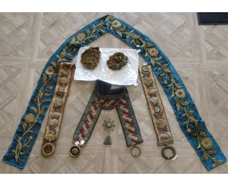 18th century embroidered sash badge and tassel from the Order of Oddfellows. Evolving from the medieval Trade Guilds, the Odd