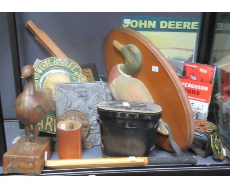 Collectables - to include fire insurance signs "Fire and Life Farmers", Phoenix, London and Lancashire, Sun Alliance. Also gr