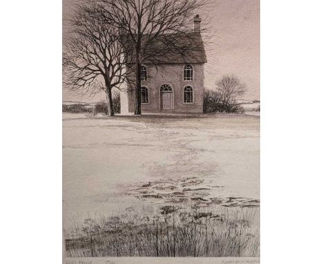 Kathleen Caddick (British. b.1937-) Hill Home,signed in pencil69/150 numbered edition,etching and aquatint,31cm x 23.5cm