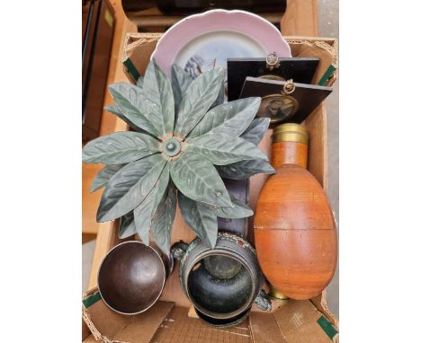 A mixed lot,&nbsp;to include a mahogany and brass two drawer telescope; a cased set of bone and ebony dominoes; and two 19th 