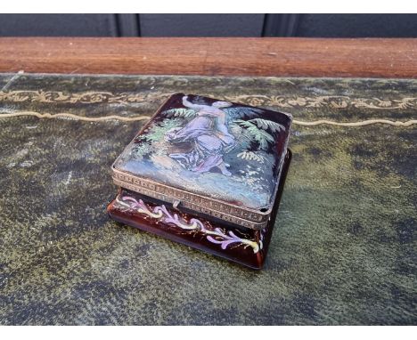A 19th century continental enamel box, probably&nbsp;Limoges, 5cm wide. 