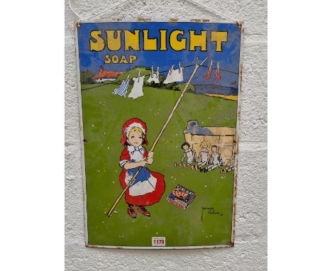 A reproduction enamel 'Sunlight Soap' sign,&nbsp;by Dodo Designs, 51 x 35cm. 