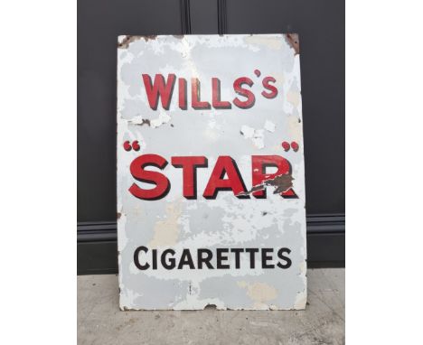 A vintage enamel 'Wills's Star Cigarettes' sign, 91 x 61cm. 