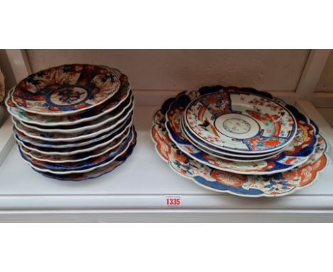 A collection of Japanese Imari plates and similar, largest&nbsp;35cm diameter.&nbsp;(15) 