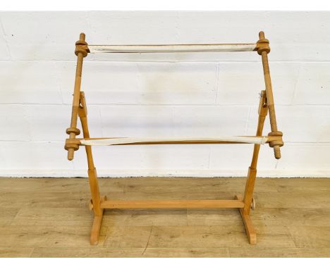 A pine floor tapestry stand. Estimate: £20-30