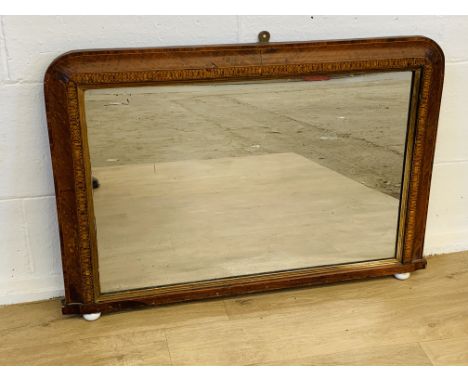 Mahogany veneer overmantle mirror, Estimate £10-20.
Overall size 62cm x 88cm.
Glass size 53cm x 77cm