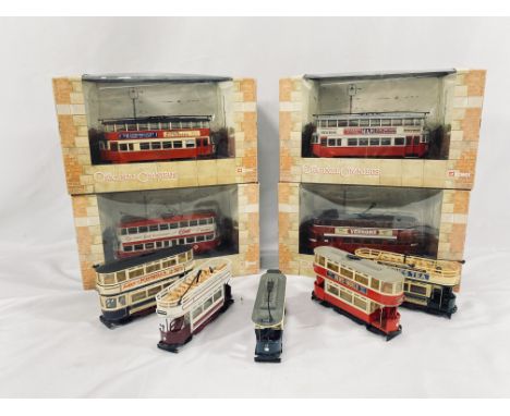Four boxed Corgi Original Omnibus Company trams; together with five Corgi diecast trams. Estimate £20-40.