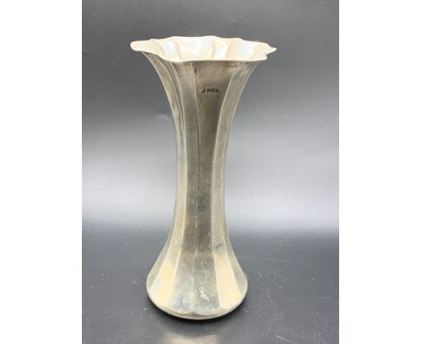 A hallmarked silver vase, Sheffield 1903, 7.4oz, 20cm high. Estimate: £75-100