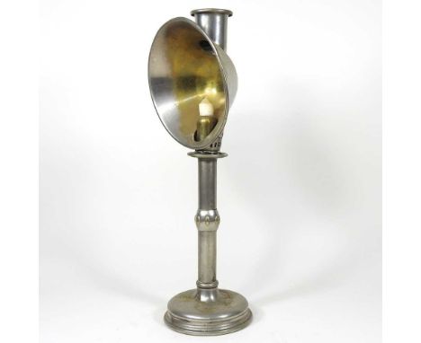A plated lace maker's oil lamp, 41cm high