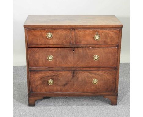 A 19th century mahogany chest of drawers, on bracket feet84w x 41d x 78h cm