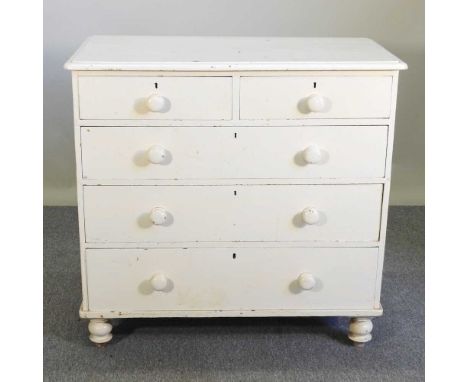 A Victorian and later white painted chest of drawers102w x 53d x 98h cm