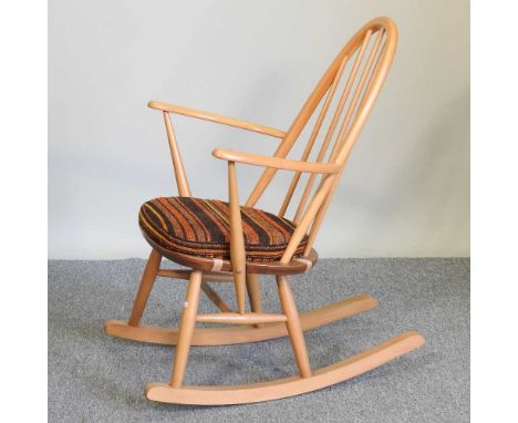 A 1970's Ercol light elm rocking chair88h x 61w cmOverall condition is clean and solid. It was collected from a local house w
