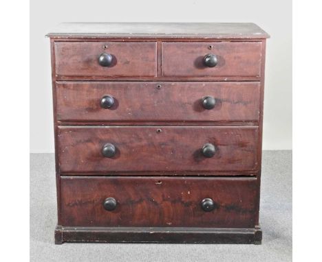 A Victorian stained pine chest of drawers108w x 51d x 110h cm