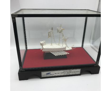 A 99.9% solid silver warship model. Made for Samsung "Samsung Heavy Industries" Keo Buk Seon The first iron clad warship in t