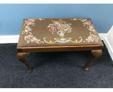 Tapestry piano stool in light wood L67Cm  W36cm H48cm 
