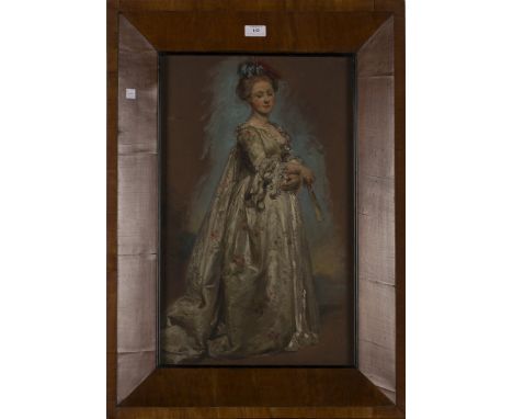 Early 19th Century Continental School - Full Length Portrait of a Lady wearing a Ballgown, and Full Length Portrait of a Maid