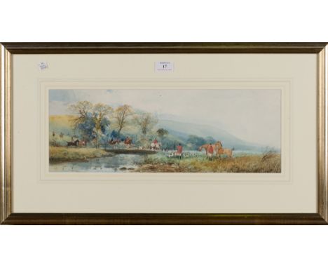 Arthur Willett - Hunting Scenes, two late 19th/early 20th Century watercolours, both signed, each approx 17cm x 49cm, both wi