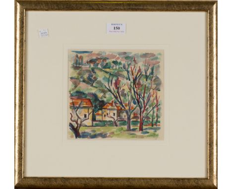 Michael Canney - Italian Landscape, mid-20th Century watercolour, signed with estate stamp, approx 18cm x 19cm.