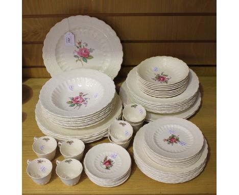 A set of six Copeland 'Spode's Jewel' 'Billingsley Rose' pattern dinner plates and seven soup plates, printed factory mark to