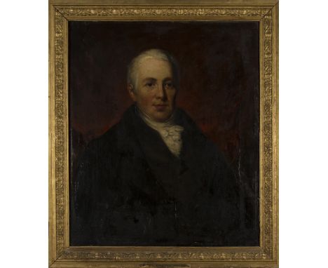 Circle of John Hoppner - Portrait of James Longsdon (1745-1821), wearing a Black Coat and White Cravat, oil on canvas, approx