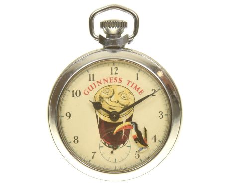 A Vintage 'Guinness time' advertising pocket watch With nodding toucan movement. 