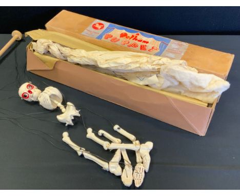 A Pelham Puppet, Skeleton, large, original brown box 