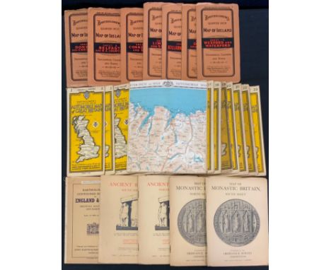 Automobilia Maps - a set of 1930s Bartholomew's maps of the British Isles, nos 1-23, quarter inch scale, issued 1933;  others