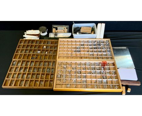 A lead letter printing set, set  upper case, one set of lower case;  set of 14 X Roman Numerals 8/27T201;  set of 18 x bold 6