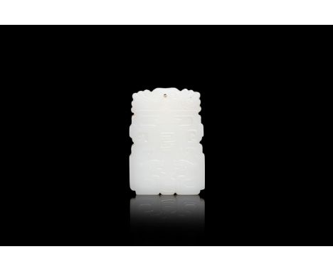 Full title: A Chinese white jade pendant, QingDescription:Dim.: 5 x 3,5 cmThe absence of a condition report does not imply th