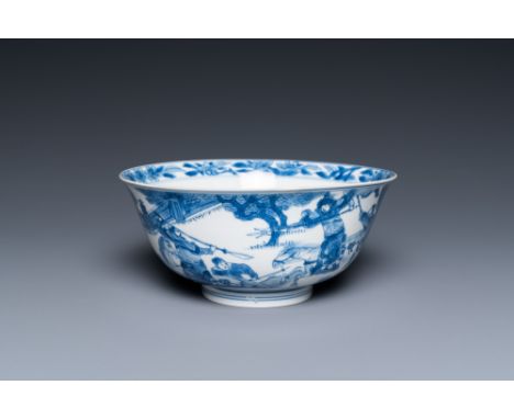 Full title: A Chinese blue and white 'battle scene' bowl, Chenghua mark, KangxiDescription:Dia.: 16 cm - H.: 7,5 cmÊ Conditio
